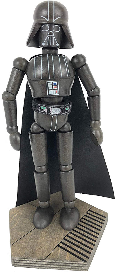 Disney Parks Star Wars Galaxy's Edge Wooden Darth Vader Bendable Toy Figurine