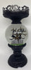 Bath and Body Works Halloween Cemetery Pedestal Water Globe Candle Holder New