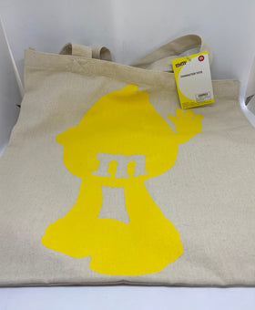M&M's World Yellow Friendly Lovable Innocent Character Canvas Tote New with Tag