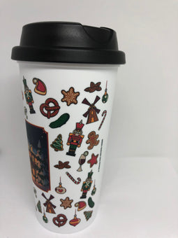 Disney Parks Epcot Germany Mickey Minnie Frohliche Weihnachien Tumbler New