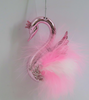 Holiday Time Pink Feather Swan With Crown Christmas Ornament New With Tag