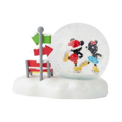 Disney Department 56 Mickey and Minnie Christmas Snowglobe New with Box