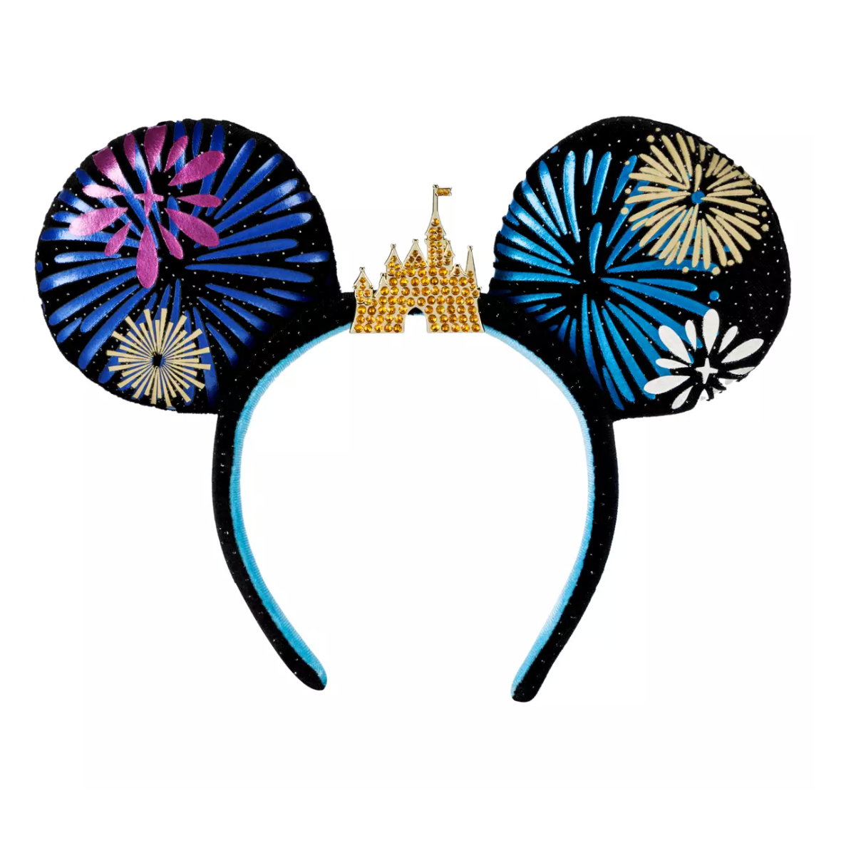 Disney 50th Mickey Attraction Cinderella Castle Fireworks Ear Headband New w Tag