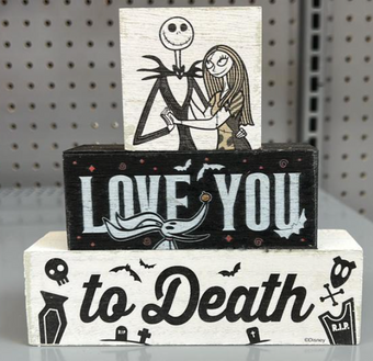 Disney Nightmare Before Christmas Jack Sally Halloween Wood Block Decor New