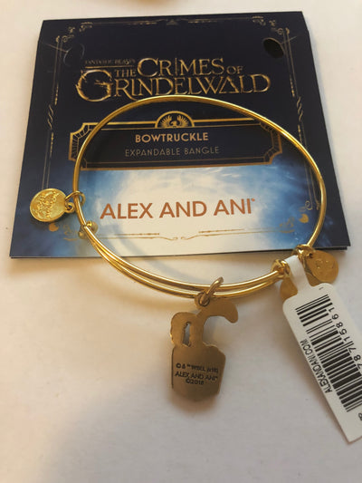 Alex Ani Fantastic Beasts Bowtruckle Charm Bangle Two Tone Finish New with Tags