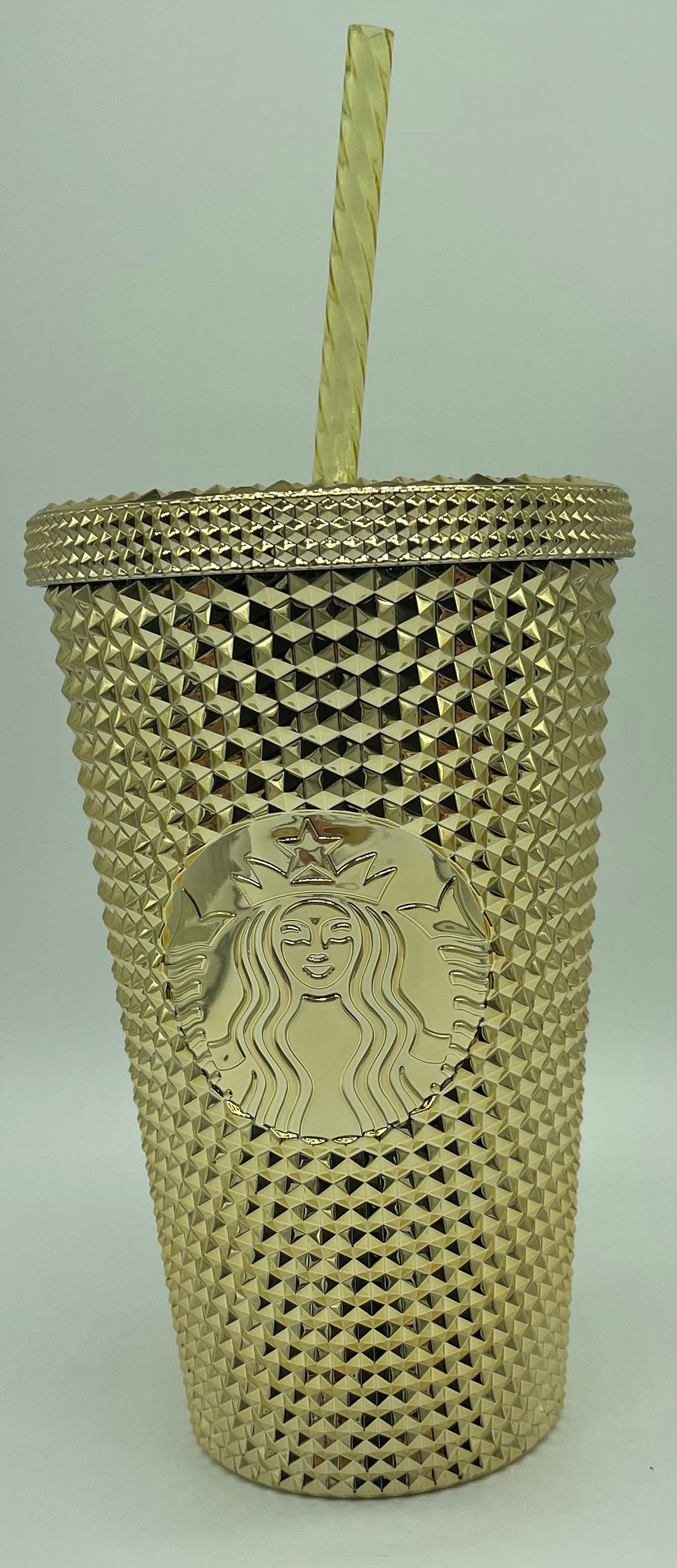 Starbucks Christmas Holiday 2022 Studded Grande 16oz Gold Tumbler Cup New