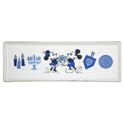 Disney Parks Holiday Mickey and Minnie Happy Chanukah Hanukkah Serving Tray New