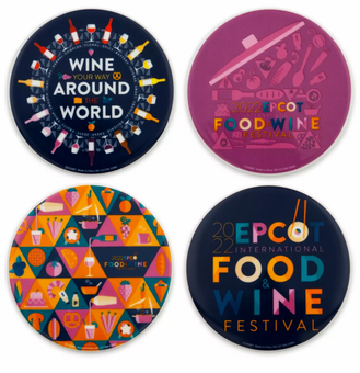 Disney EPCOT Food & Wine 2022 Wine Your Way Around the World Coaster Set New