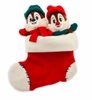 Disney Chip 'n Dale Duo in Santa Stocking Christmas Holiday Plush New with Tag
