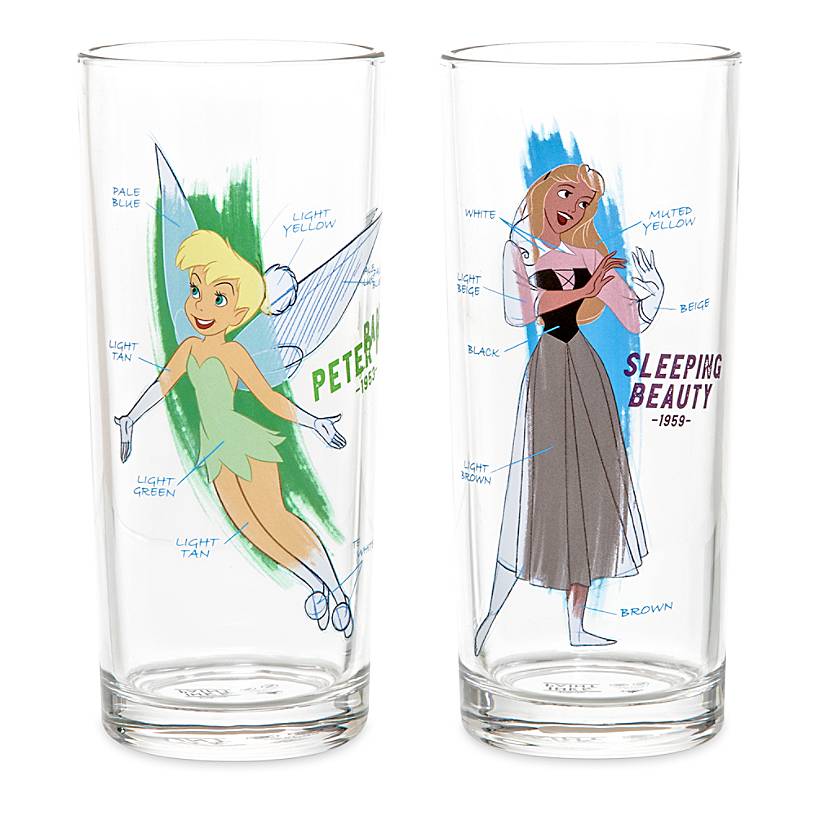 Disney Parks Ink & Paint Drinking Glass Set 2 '40s '50s New with Box