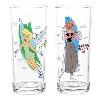Disney Parks Ink & Paint Drinking Glass Set 2 '40s '50s New with Box