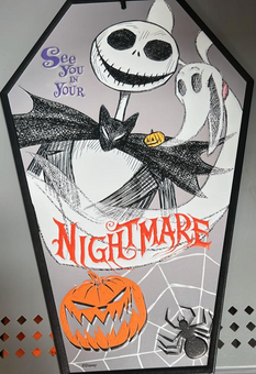 Disney Nightmare Before Christmas Jack Metal Hanging Sing Halloween New