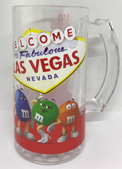 M&M's World Welcome to Fabulous Las Vegas Sign Characters Stein Beer Glass New