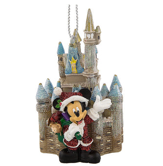 Disney Parks Mickey & Cinderella Castle 3D Christmas Holiday Ornament New w Tag