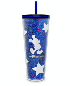 Disney WDW Wishes Come True Blue Mickey Tumbler with Straw by Starbucks New