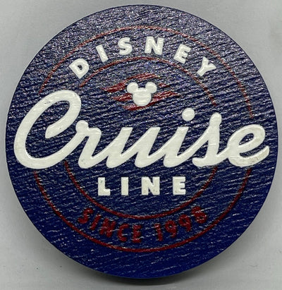 Disney Cruise Line Mickey Icon Circle Wooden Magnet New