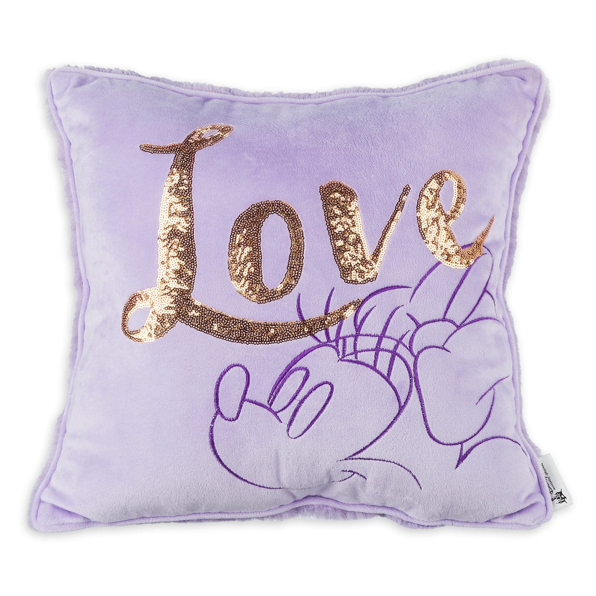 Disney Parks Minnie Mouse Purple Love Sequined Pillow New with Tags