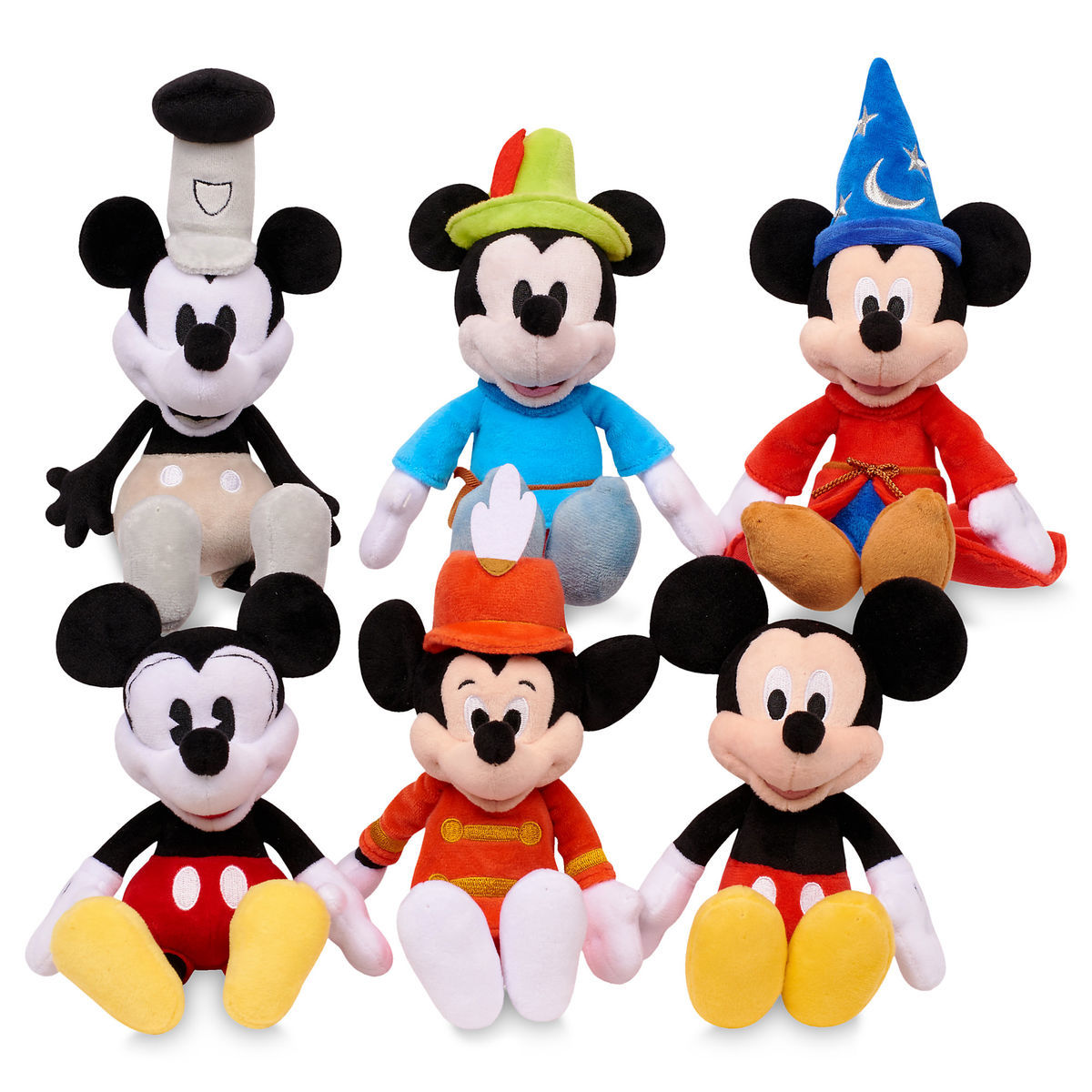 Disney Mickey The True Original Plush Set Mickey Through the Years Small New