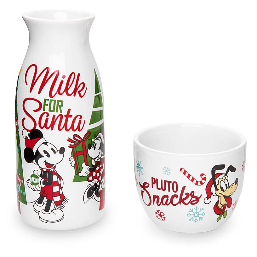 Disney Store Mickey Mouse and Friends Holiday Milk and Cookies Set New with Box