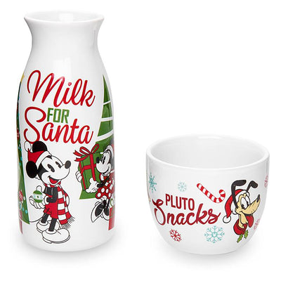 Disney Store Mickey Mouse and Friends Holiday Milk and Cookies Set New with Box