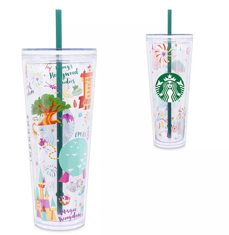 Disney Parks Walt Disney World Resort Locations Tumbler with Straw Starbucks New