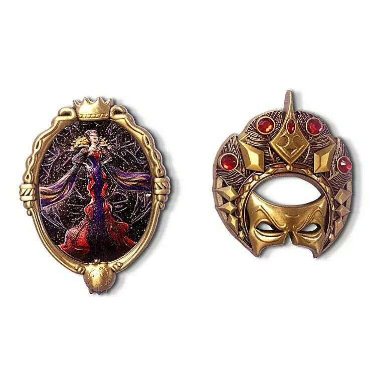 Disney Designer Midnight Masquerade Villains Evil Queen Limited Pin Set New Card