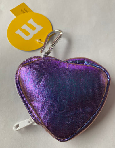 M&M's World Purple Logo Heart Coin Purse Keychain New with Tags