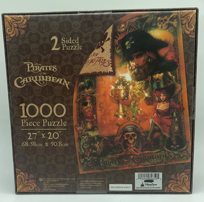 Disney Parks Pirates of Caribbean Puzzle 2 Sides New With Box