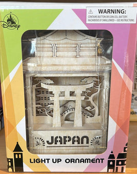 Disney Parks Epcot 40th Anniversary Japan Wood Light Up Christmas Ornament New