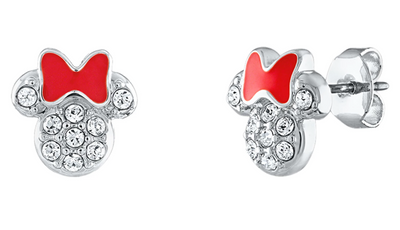 Disney Parks Minnie Red Bow Icon Swarovski Crystal Earrings New with Box
