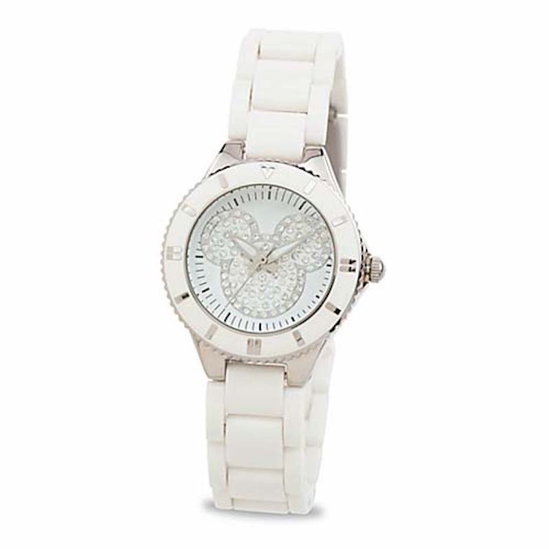 Disney Parks Mickey Mouse Icon Dazzling White Women Watch New with Tag