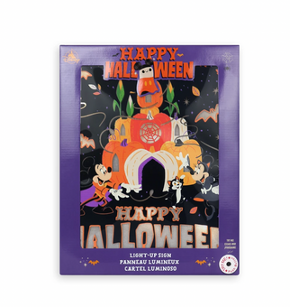 Disney Happy Halloween Mickey and Friends Halloween Light-Up Wooden Sign New