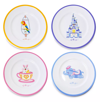 Disney Parks Fantasyland Tiki Room Dumbo Plate Set by Jerrod Maruyama New