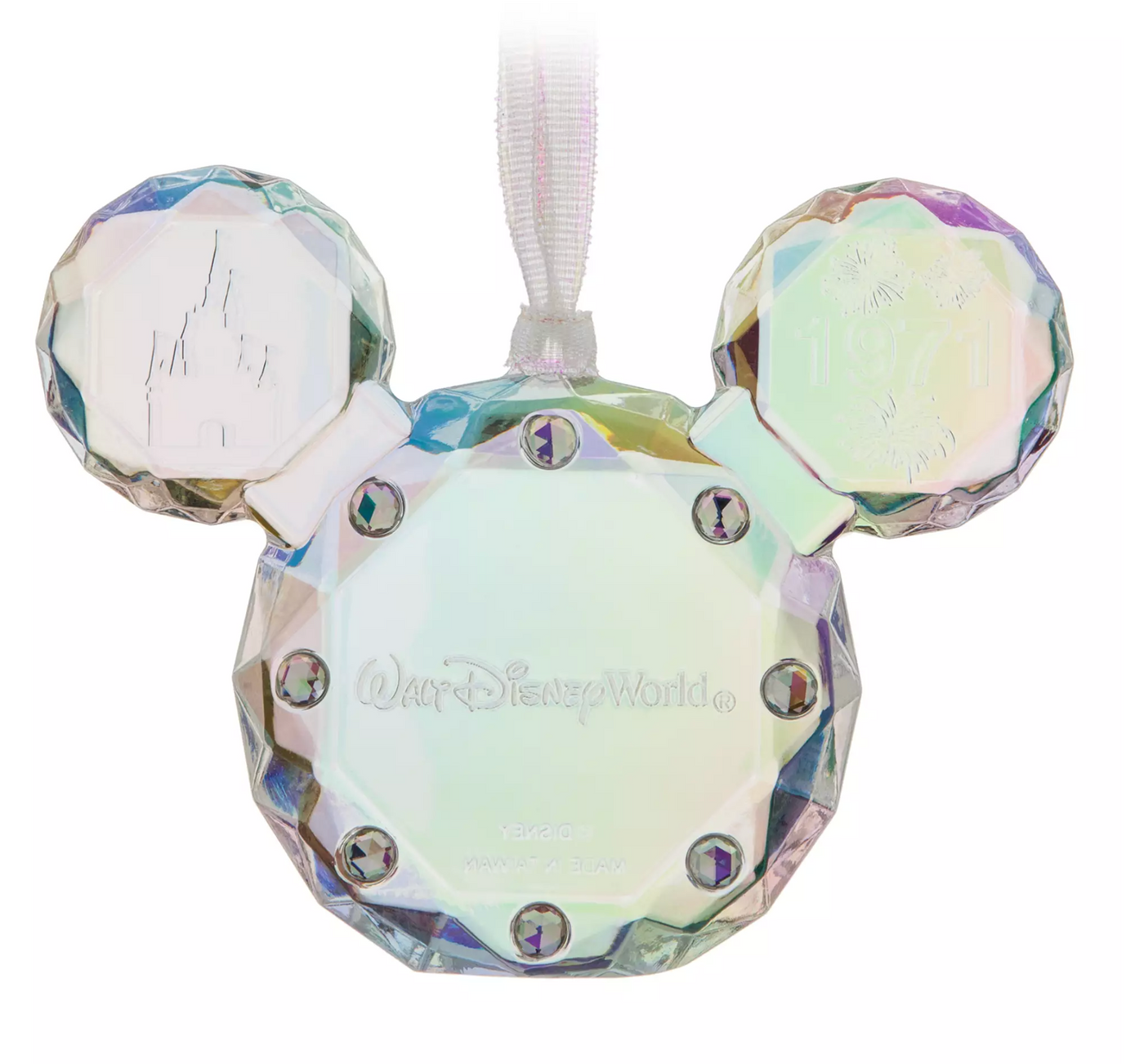 Disney Parks Walt Disney World Mickey Icon Faceted Christmas Ornament New Tag