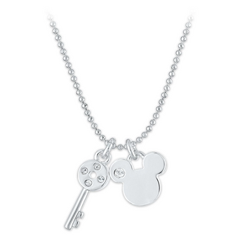 Disney Parks Mickey Icon and Key Pendant Necklace New with Box