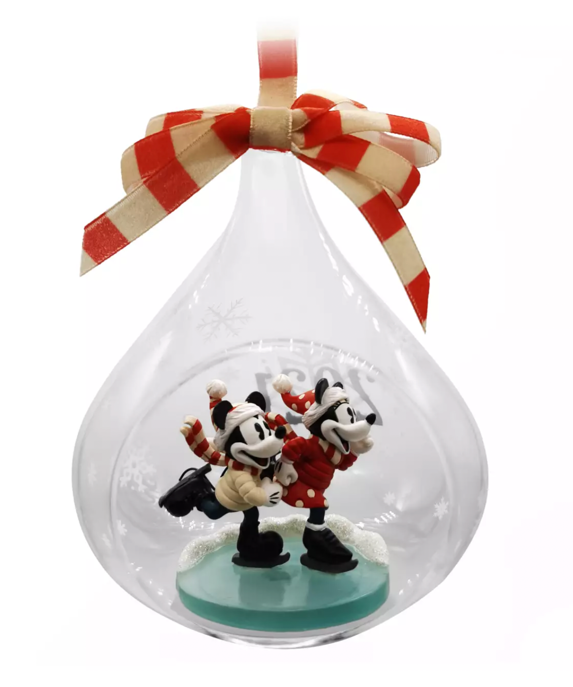 Disney Store Mickey Minnie Mouse Glass Drop Sketchbook Ornament 2021 Christmas