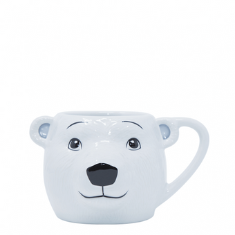 Authentic Coca Cola Coke Polar Bear Sculpted Head Ceramic Coffee Mug New