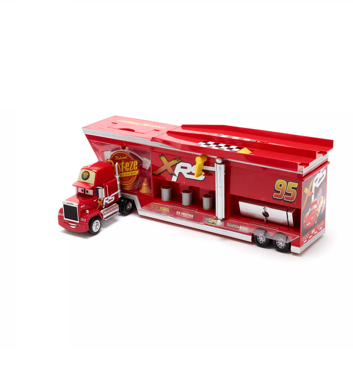 Disney Cars Lightning McQueen, Mack Carrier Stunt Race Toy Playset New w Box