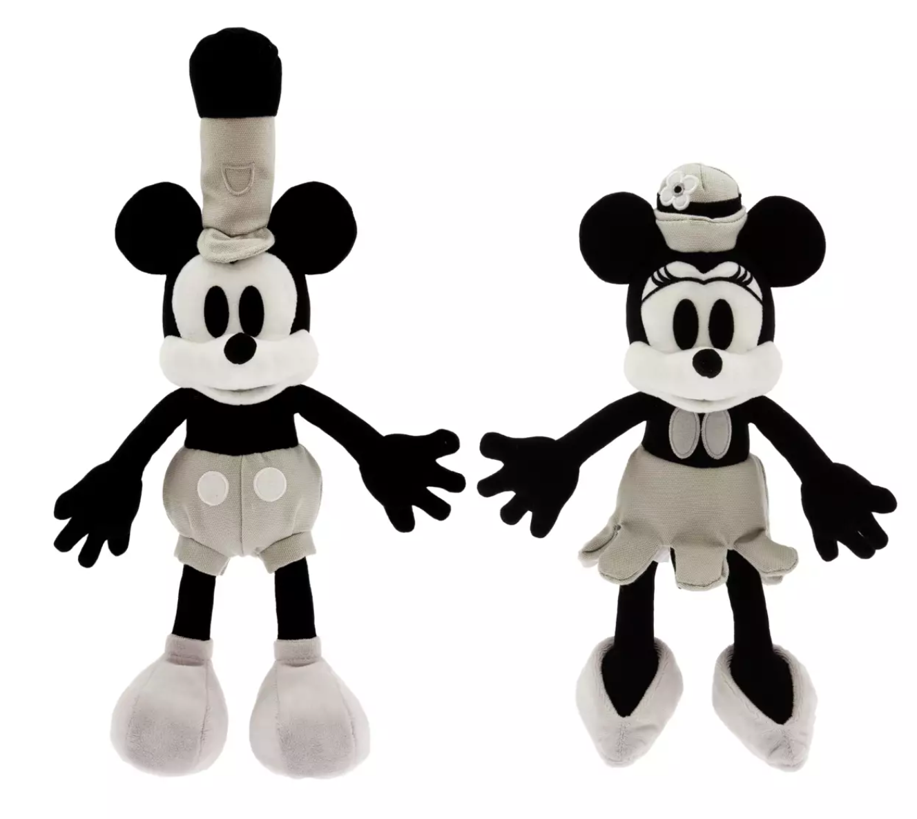 Disney Parks Mickey & Minnie Steamboat Willie Plush Set Disney 100 New with Tag