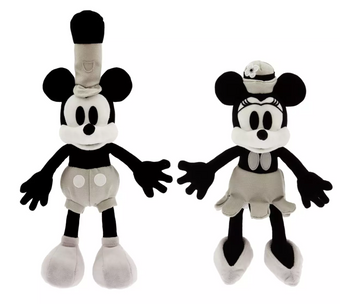 Disney Parks Mickey & Minnie Steamboat Willie Plush Set Disney 100 New with Tag