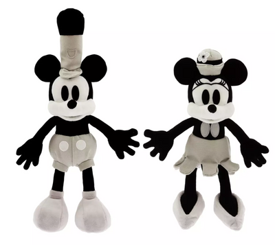 Disney Parks Mickey & Minnie Steamboat Willie Plush Set Disney 100 New with Tag