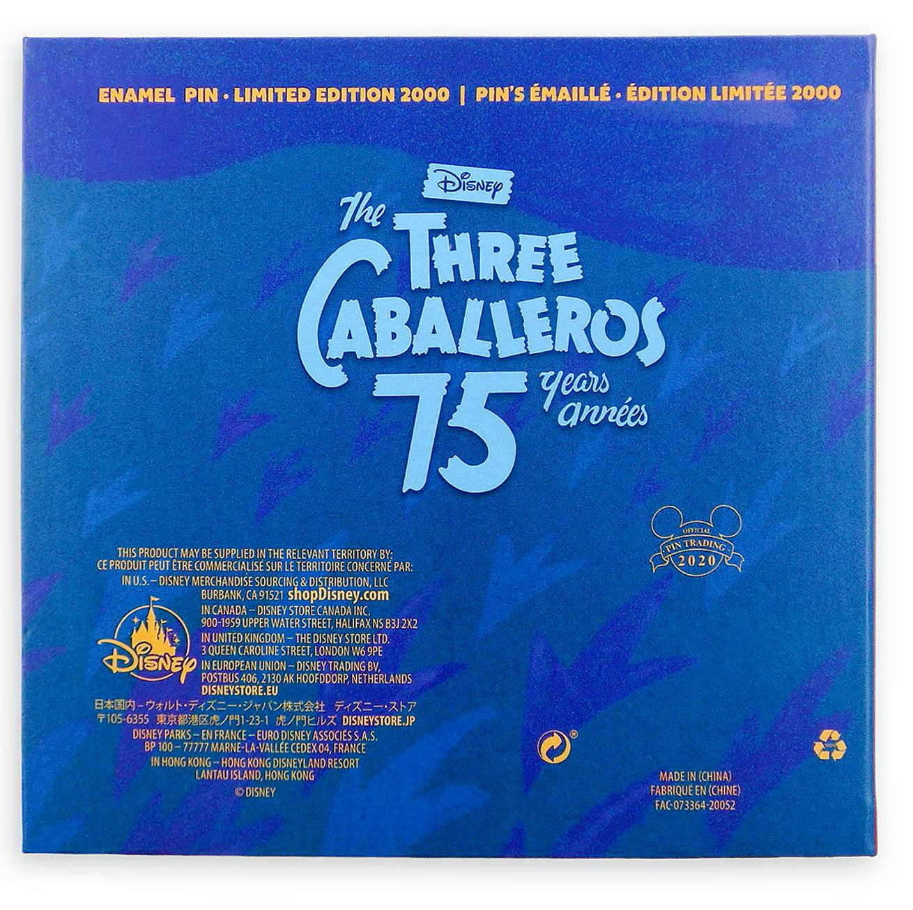 Disney The Three Caballeros 75th Anniversary Jumbo Pin Limited Edition New Box