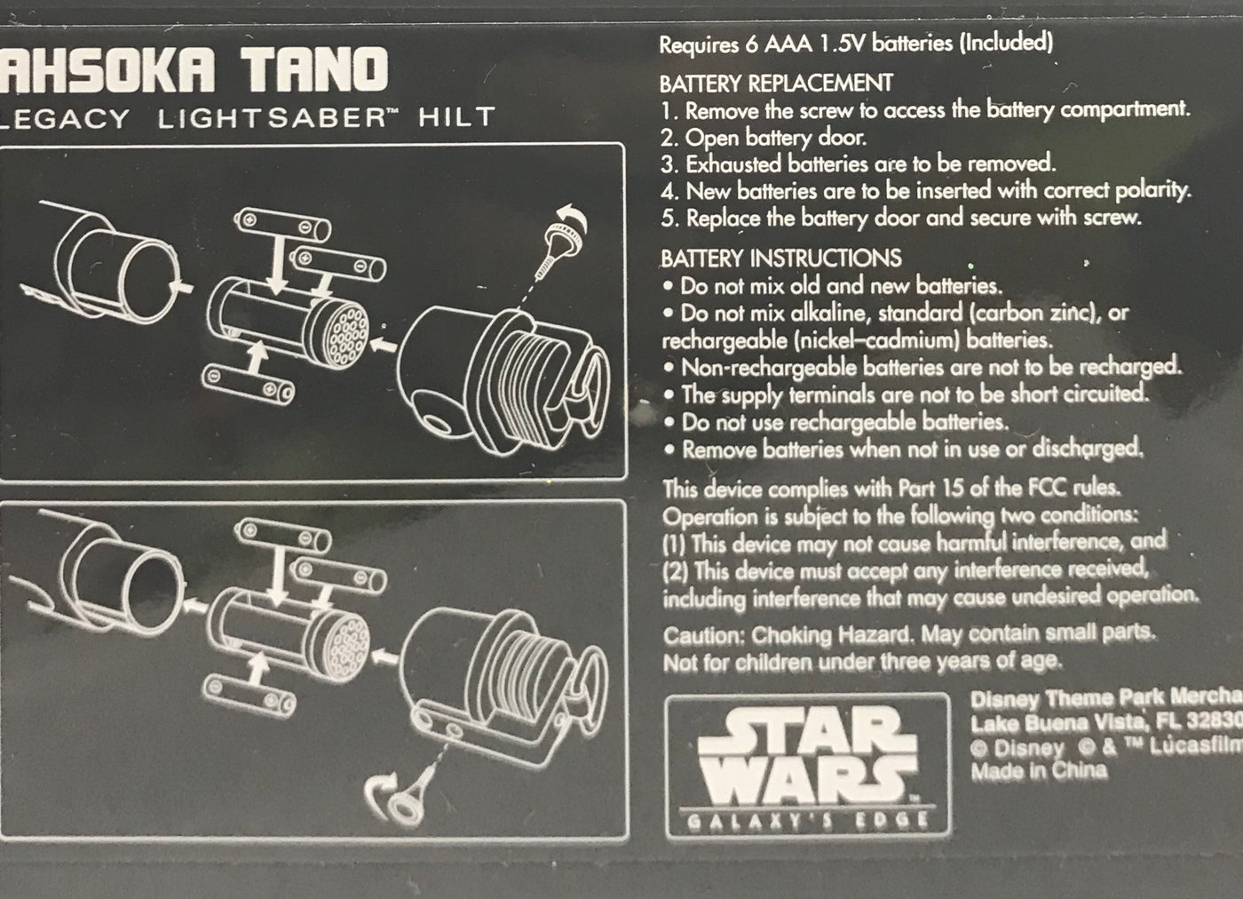 Disney Parks Star Wars Galaxy Ahsoka Tano Legacy Lightsaber Hilt New Sealed