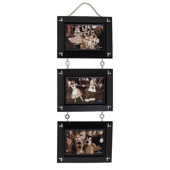 Disney Parks Black Mickey Icon Linked 4"x6" Photo Picture Frame New with Box