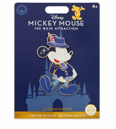Disney 50th Mickey The Main Attraction 6 of 12 Peter Pan's Flight Pin New w Card