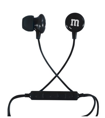 M&M's World Black Wired Ear Buds with Microphone New with Box