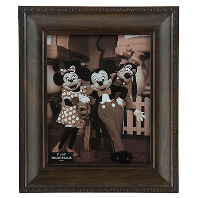Disney Parks Mickey Icon 8x10 Wood Dark Brown Photo Frame New with Box