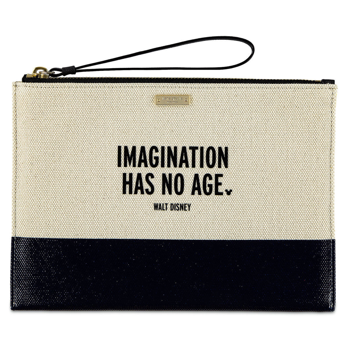 Disney Imagination Has No Age Canvas Glitter Clutch by Kate Spade New with Tag