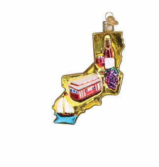 Old World Christmas State Of California Glass Christmas Ornament New with Box