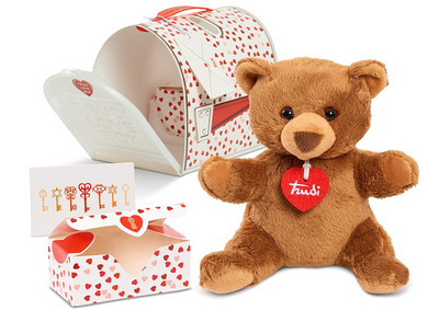 Trudi Bear Plush Love Box Gift Set 6.3 inch Exclusive Italian Designed New